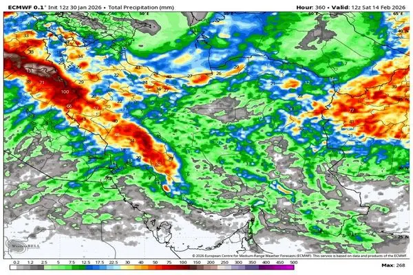 ورود سامانه بارشی جدید از سه‌شنبه