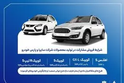آغاز فروش مشارکت در تولید محصولات سایپا و پارس‌خودرو از سه‌شنبه ۲۲ اردیبهشت
