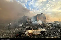 شمار مصدومان آتش‌سوزی در بازار آهن شاداباد