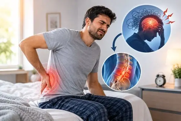 چرا صبح‌ها بعد از بیدار شدن کمردرد داریم و استرس چه تأثیری بر آن دارد؟