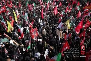 تصاویر هوایی از حضور بی‌نظیر مردم در تشییع پیکر امام شهید