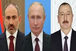 دیدار پوتین با علی‌اف و پاشینیان دوشنبه در مسکو