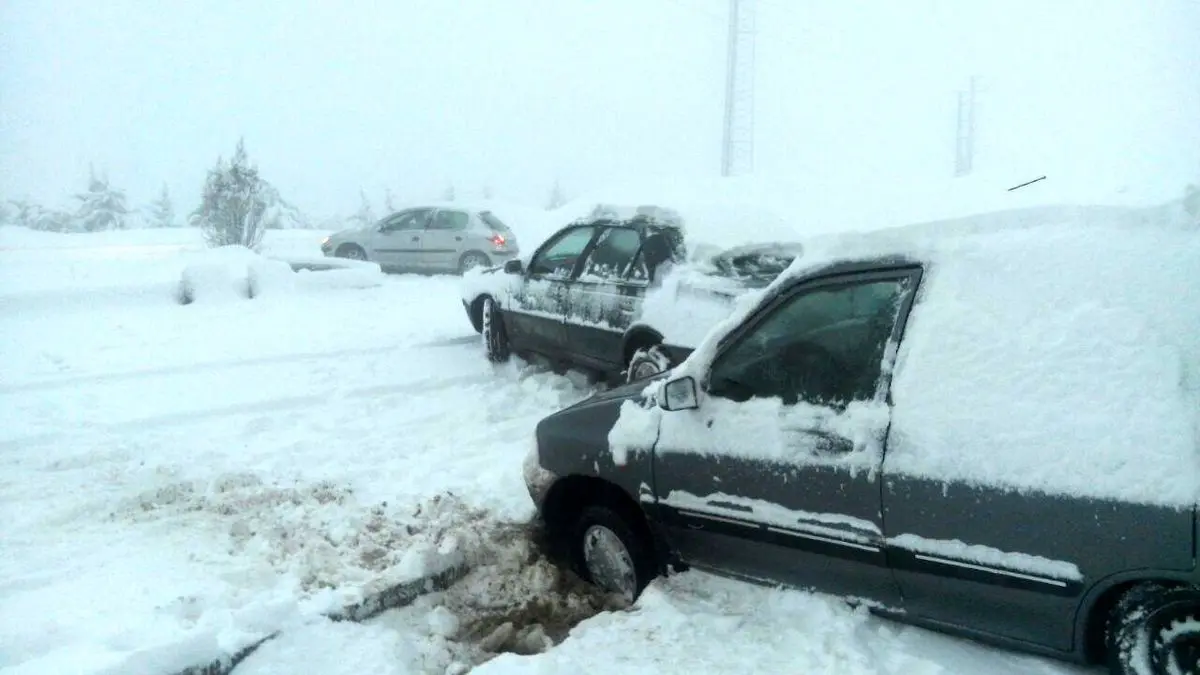 بارش برف سنگین در دماوند - صبح امروز