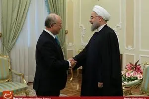 دیدار یوکیو آمانو با حسن روحانی