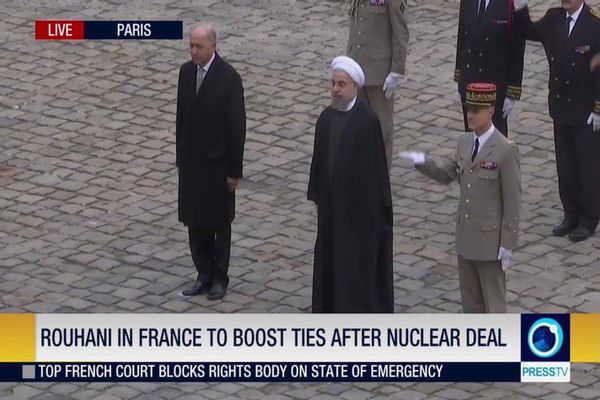 استقبال رسمی از روحانی در پاریس + عکس