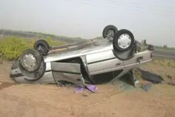 واژگونی دو دستگاه پژو ۴۰۵ در محور همدان
