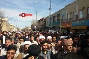 مراسم تشییع پیکر چهار شهید مدافع حرم در حرم حضرت معصومه(س) در قم