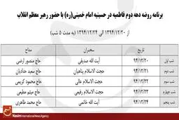 برنامه روضه دهه دوم فاطمیه در حسینیه امام خمینی(ره)