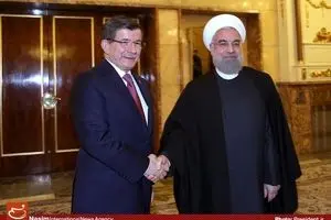 دیدار نخست وزیر ترکیه با حسن روحانی