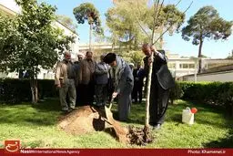 کاشت نهال توسط رهبر معظم انقلاب