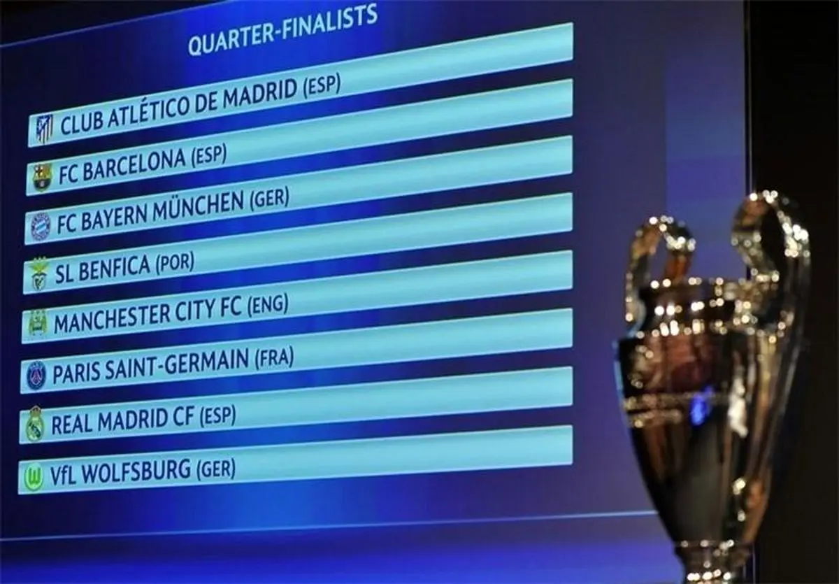 بارسلونا با اتلتیکو/ قرعه راحت رئال‌مادرید و بایرن‌مونیخ/  پاری‌سن‌ژرمن - سیتی؛ حساس‌ترین دیدار یک‌چهارم