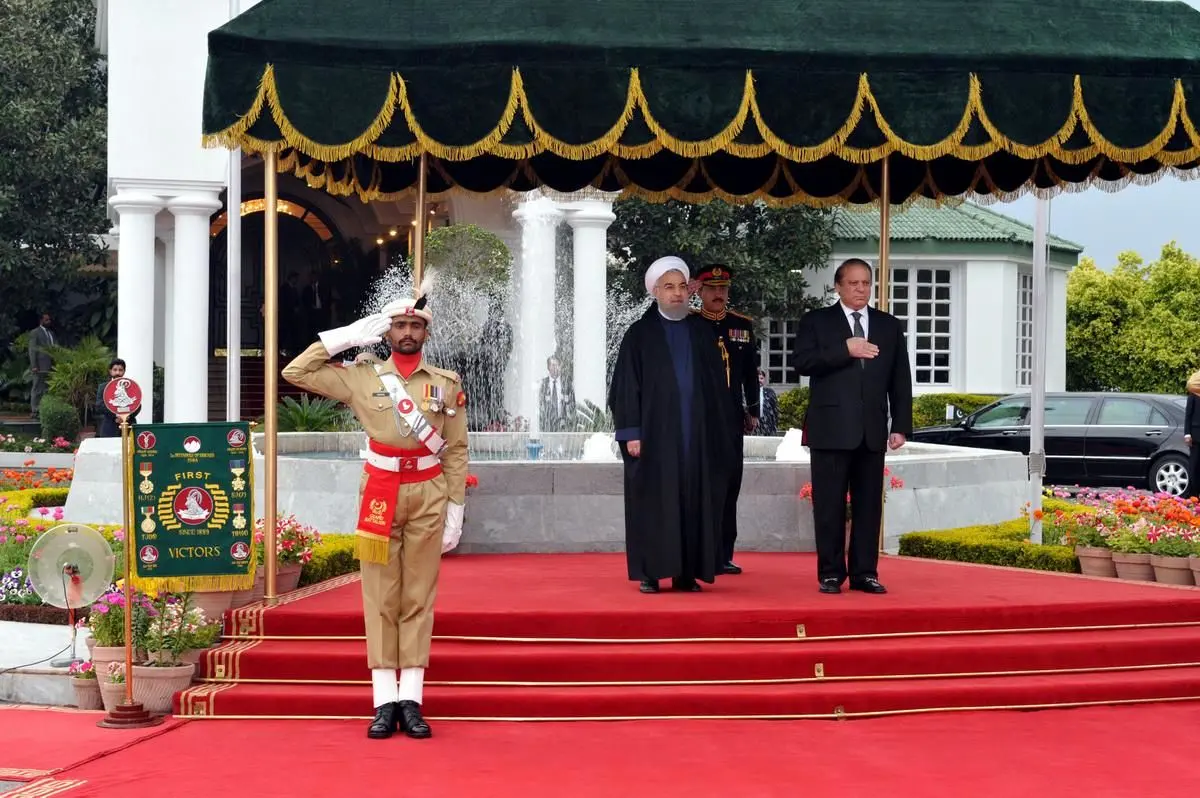 استقبال رسمی از حسن روحانی در کاخ نخست وزیری پاکستان