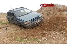 واژگونی خودرو بعلت خواب آلودگی در مسیر قوچان - فاروج