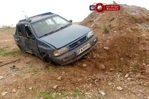 واژگونی خودرو بعلت خواب آلودگی در مسیر قوچان - فاروج
