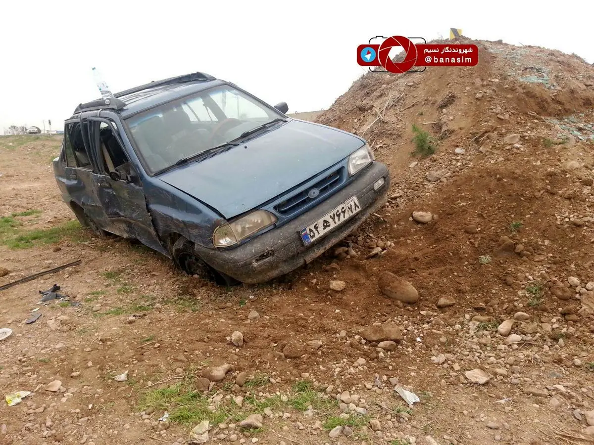 واژگونی خودرو بعلت خواب آلودگی در مسیر قوچان - فاروج
