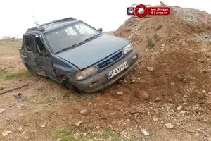 واژگونی خودرو بعلت خواب آلودگی در مسیر قوچان - فاروج
