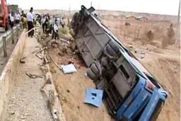 واژگونی اتوبوس در جاده تبریز- مرند ۱۳ مصدوم برجای گذاشت