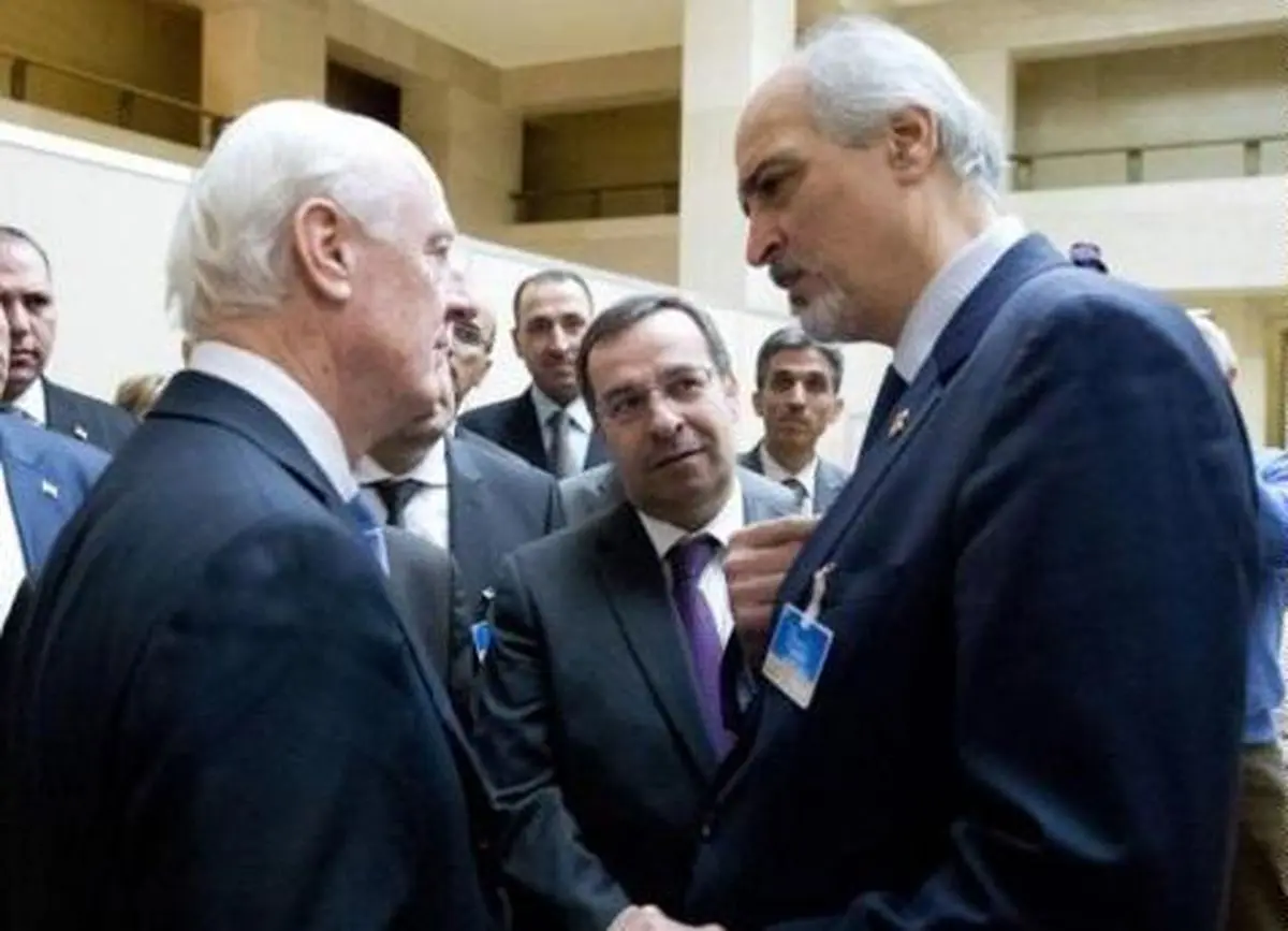 دیدار هیئت اعزامی دولت سوریه با دی میستورا در ژنو