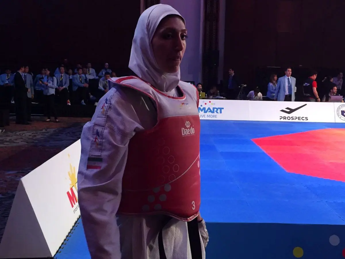 شکرانه ایزدی مقابل تکواندوکار چینی مغلوب شد و حذف شد+عکس