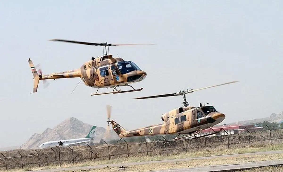 رژه تمرینی انواع بالگردهای تهاجمی و شناسایی هوانیروز بر فراز تهران