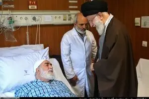 عیادت رهبر انقلاب از حجت‌الاسلام محمدی گلپایگانی و همسر شهید بابایی + تصاویر