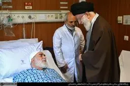 عیادت رهبر انقلاب از حجت‌الاسلام محمدی گلپایگانی و همسر شهید بابایی + تصاویر
