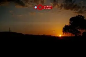 لحظات طلوع آفتاب در آزادراه تهران - سمنان