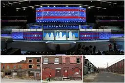 جشن پر خرج و برج دموکرات‌ها در فقیرترین شهر آمریکا