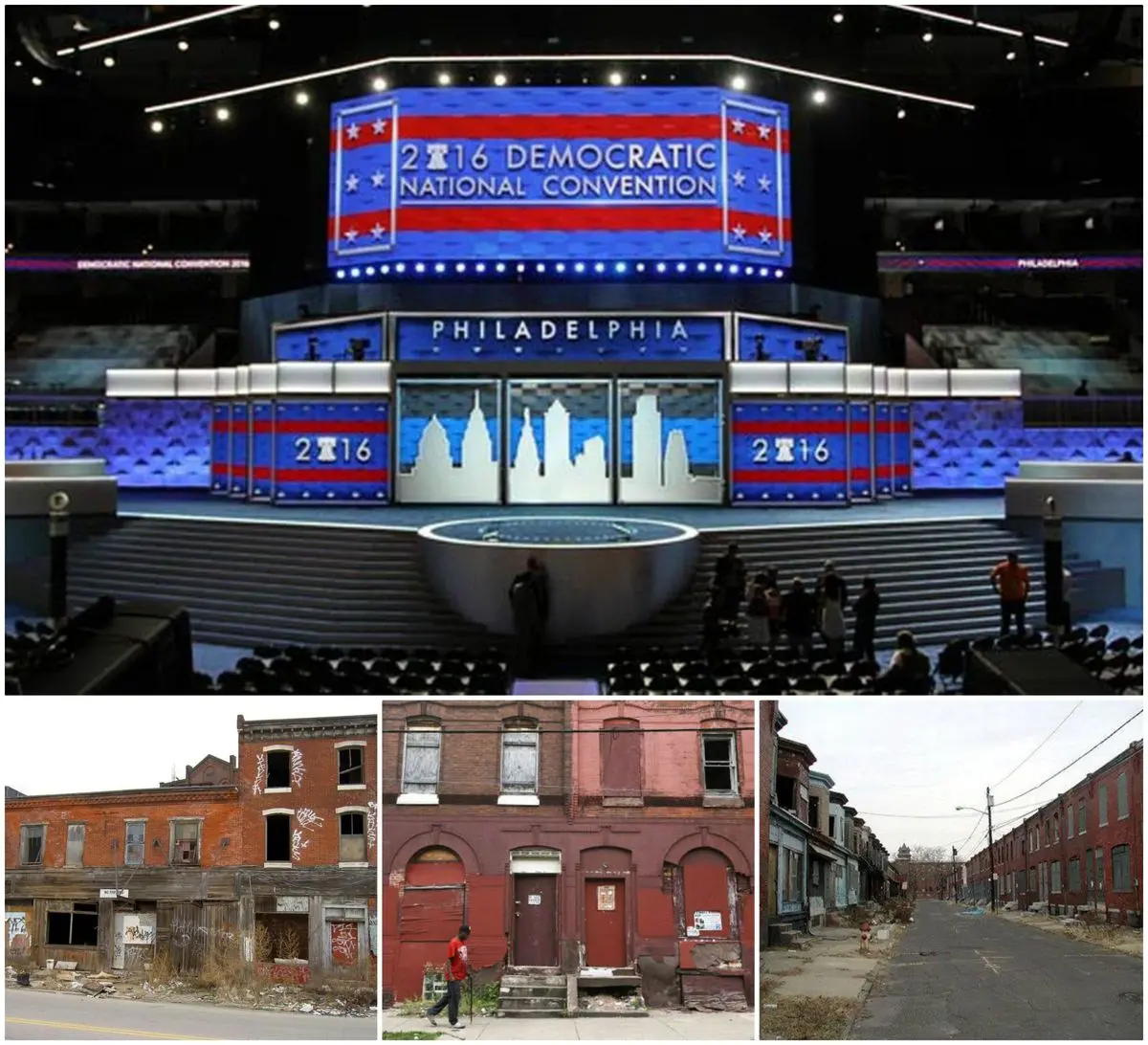 جشن پر خرج و برج دموکرات‌ها در فقیرترین شهر آمریکا