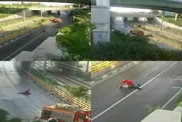 خودکشی مرد میانسال از پل میدان آزادی مشهد + تصویر