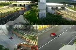 خودکشی مرد میانسال از پل میدان آزادی مشهد + تصویر