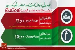 جدول زمانبندی مسابقات نمایندگان ایران در 