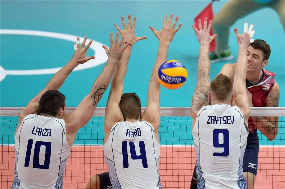 قدرت‌نمایی لاجوردی‌پوشان ایتالیا مقابل تیم ملی والیبال آمریکا
