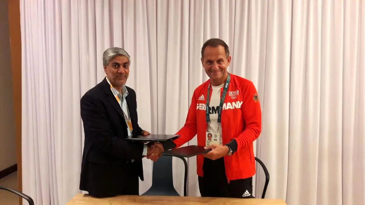 امضا تفاهم‌نامه همکاری ورزش ایران و آلمان + عکس