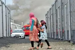 ۱۹ مجروح در پی آتش سوزی در اردوگاه پناهجویان 