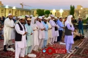 عکس خبری :: نماز جماعت زائران اهل‌سنت در حرم امام رضا(ع)