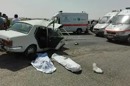 ۲ کشته و ۳ مجروح در تصادف پژو پارس و پراید