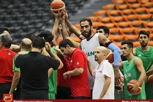 اولین تمرین تیم ملی بسکتبال در سالن دوازده هزار نفری آزادی