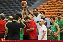 اولین تمرین تیم ملی بسکتبال در سالن دوازده هزار نفری آزادی