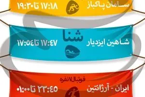 جدول زمانبندی مسابقات نمایندگان ایران در 