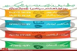 جدول زمانبندی مسابقات نمایندگان ایران در 