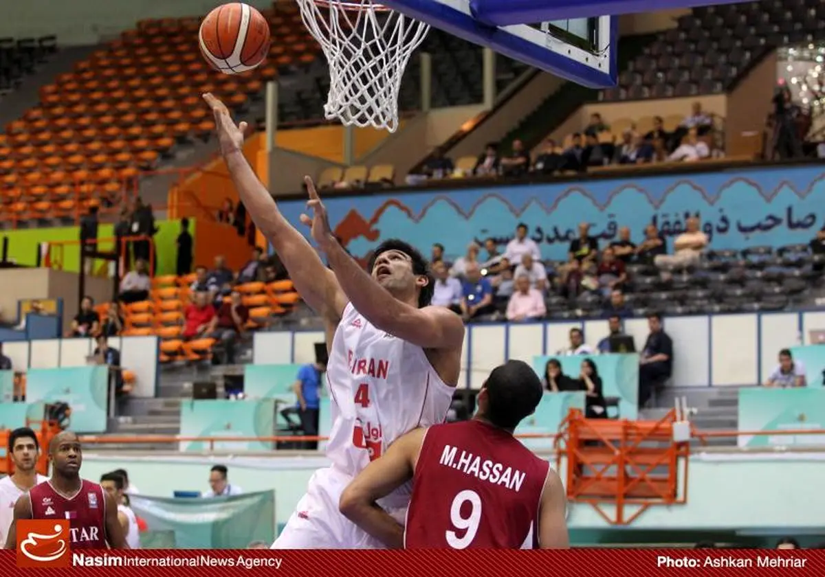 دیدار بسکتبال ایران و قطر در رقابت‌های آسیا چلنج