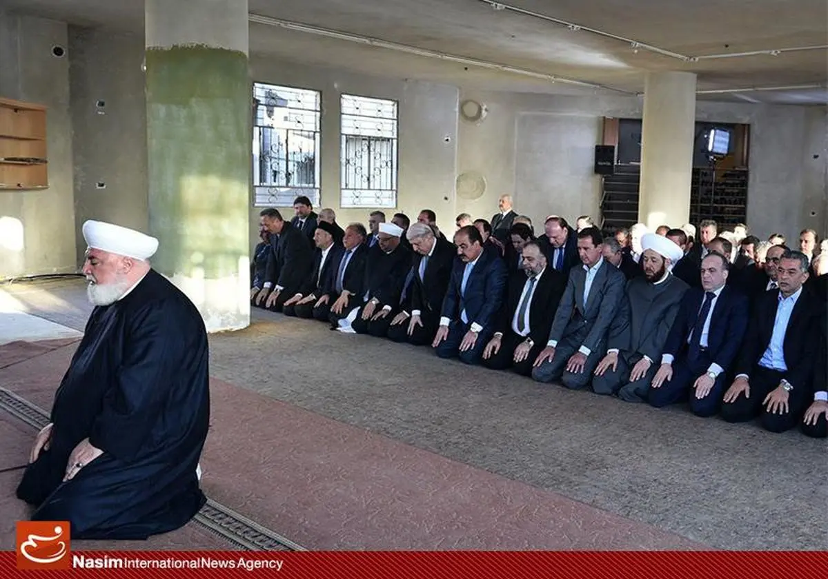 حضور بشار اسد در نماز عید قربان