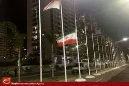 نیمه برافراشته‌شدن پرچم ایران به احترام درگذشت بهمن گلبارنژاد