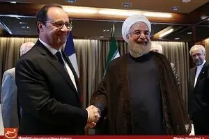 دیدار حسن روحانی با رئیس‌جمهور فرانسه