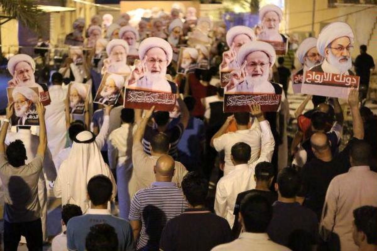 تظاهرات مردم بحرین در حمایت از شیخ "عیسی قاسم"