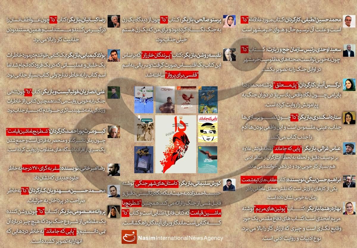 از کیانیان تا امیرخانی؛ هنرمندان ایرانی چه کتب دفاع مقدسی خوانده‌اند؟