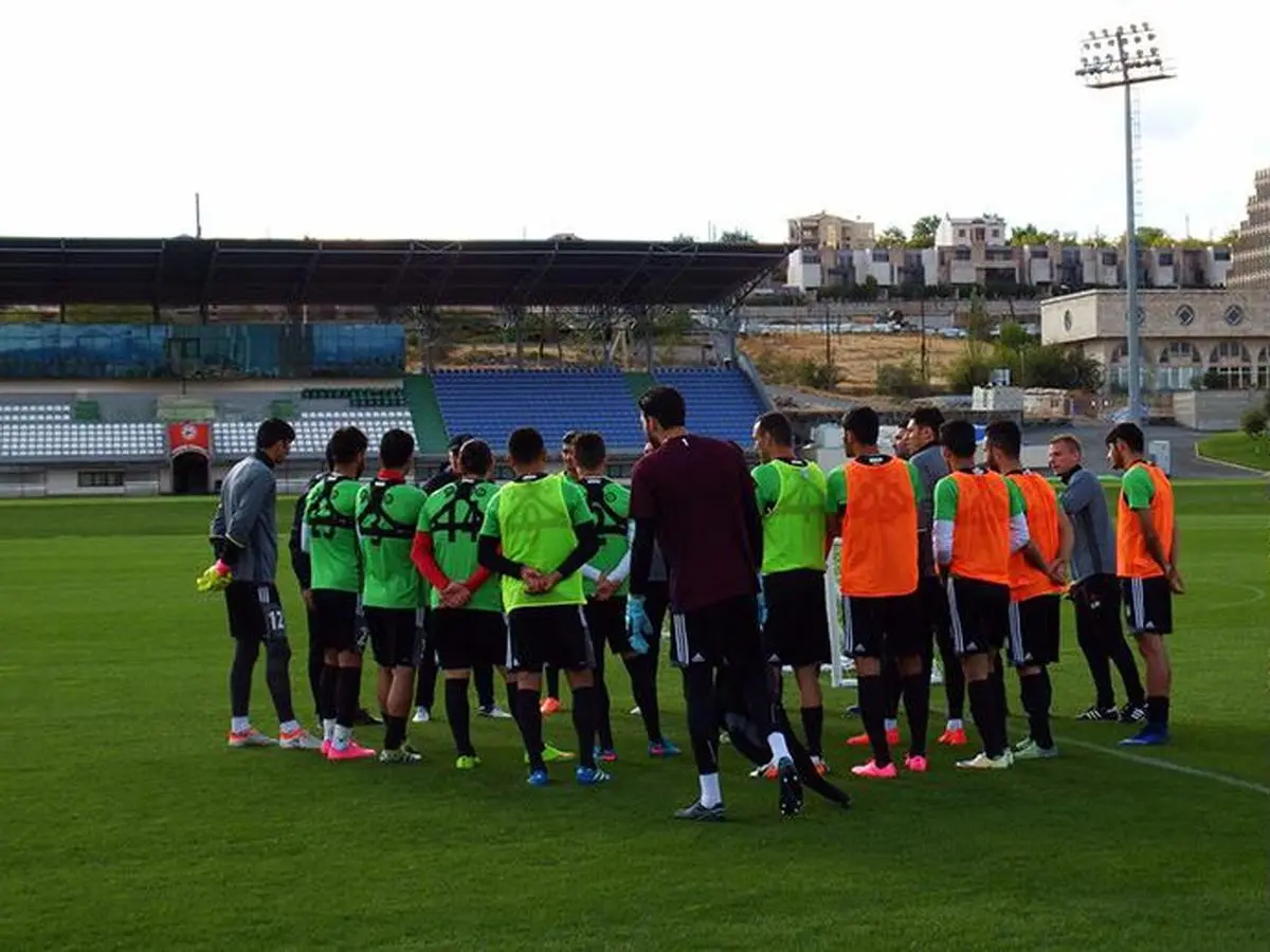 تمرین ۳۰ دقیقه‌ای شاگردان کی‌روش پیش از دیدار دوستانه در ارمنستان