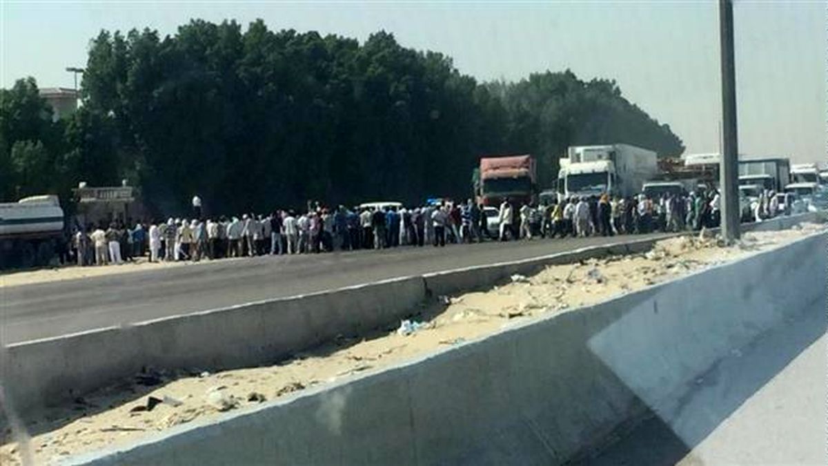 تظاهرات کارگران سعودی علیه پرداخت نشدن حقوق‌هایشان