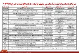 برنامه هیئات مذهبی تهران در دهه اول محرم